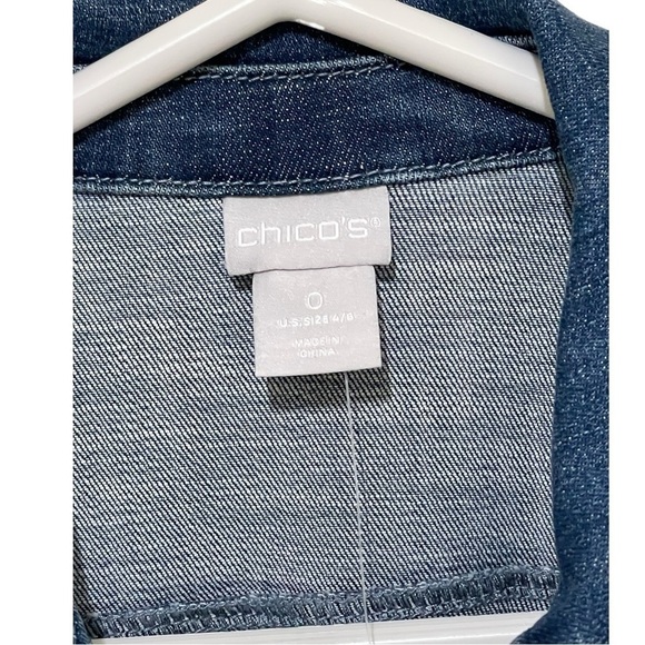 NWT Chico's Tie Dye Denim Jacket Chico's Size 0 Conv. Size 4 - Picture 6 of 15